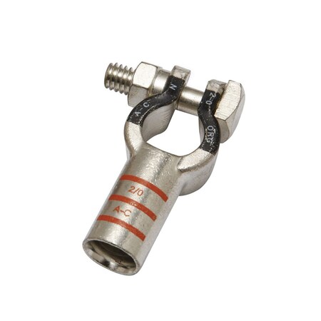 Burndy Cu Battery Post Connector Terminal, 2/0 AWG, Black, 13 Index, 1-3/32 I YAEBAS26NTNOEM